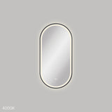 Fienza LED4590FPB Empire LED Matte Black Framed Mirror 450 x 900mm - Mirrors
