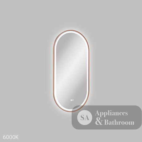 Fienza LED4590FPCO Empire LED Brushed Copper Framed Mirror 450 x 900mm - Mirrors
