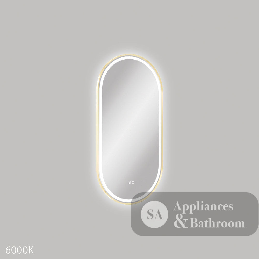 Fienza LED4590FPUB Empire LED Urban Brass Framed Mirror 450 x 900mm - Mirrors