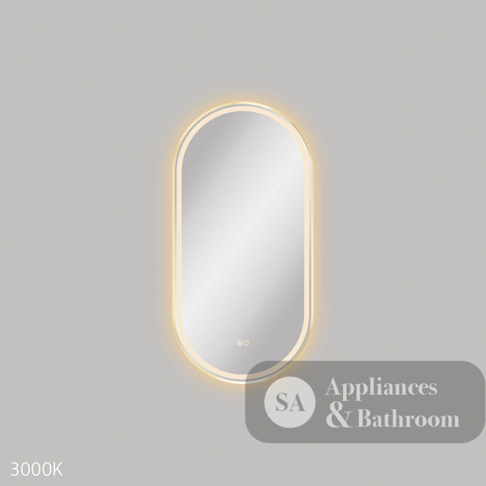 Fienza LED4590FPUB Empire LED Urban Brass Framed Mirror 450 x 900mm - Mirrors