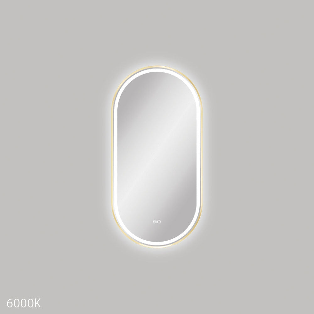 Fienza LED4590FPUB Empire LED Urban Brass Framed Mirror 450 x 900mm - Mirrors