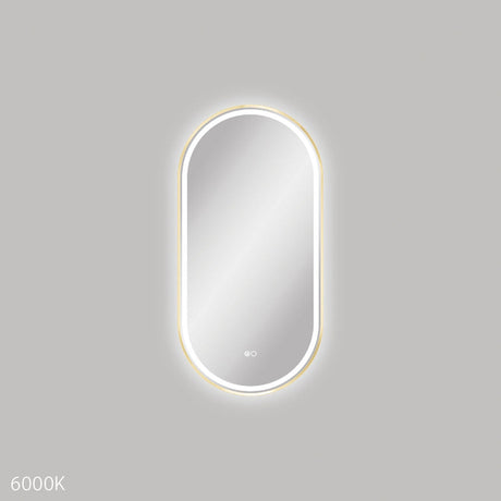Fienza LED4590FPUB Empire LED Urban Brass Framed Mirror 450 x 900mm - Mirrors