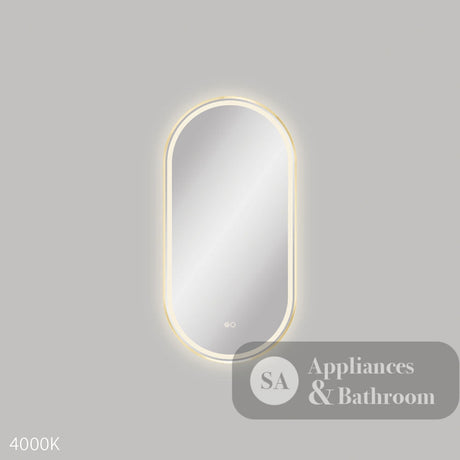 Fienza LED4590FPUB Empire LED Urban Brass Framed Mirror 450 x 900mm - Mirrors