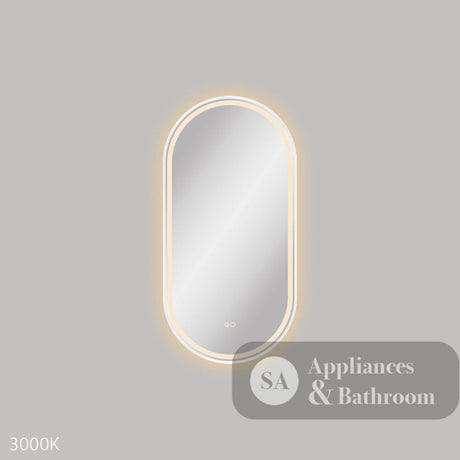 Fienza LED4590FPW Empire LED Matte White Framed Mirror 450 x 900mm - Mirrors