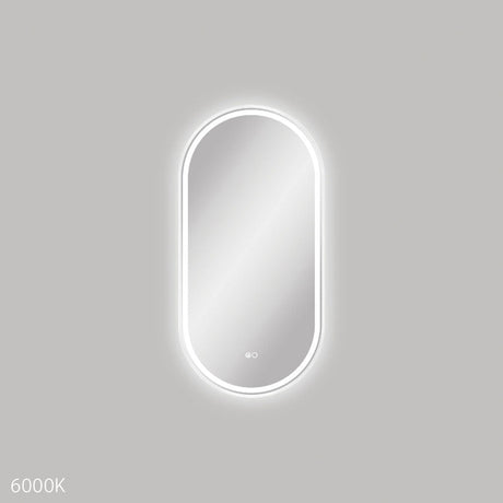 Fienza LED4590FPW Empire LED Matte White Framed Mirror 450 x 900mm - Mirrors