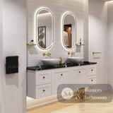Fienza LED60120FPB Empire LED Matte Black Framed Mirror 600 x 1200mm - Mirrors