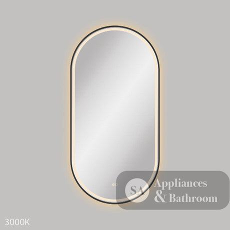Fienza LED60120FPB Empire LED Matte Black Framed Mirror 600 x 1200mm - Mirrors