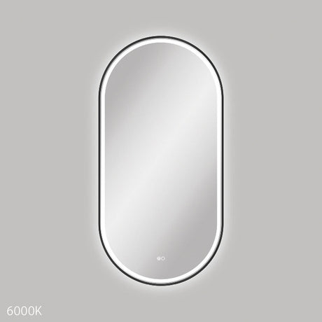 Fienza LED60120FPB Empire LED Matte Black Framed Mirror 600 x 1200mm - Mirrors