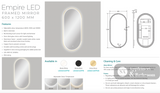 Fienza LED60120FPUB Empire LED Urban Brass Framed Mirror 600 x 1200mm - Mirrors