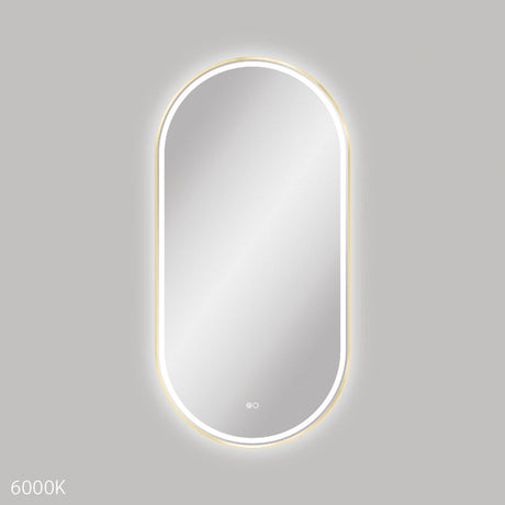 Fienza LED60120FPUB Empire LED Urban Brass Framed Mirror 600 x 1200mm - Mirrors