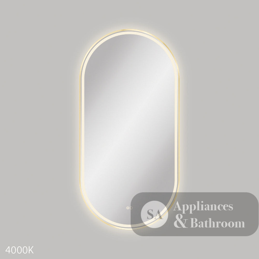 Fienza LED60120FPUB Empire LED Urban Brass Framed Mirror 600 x 1200mm - Mirrors