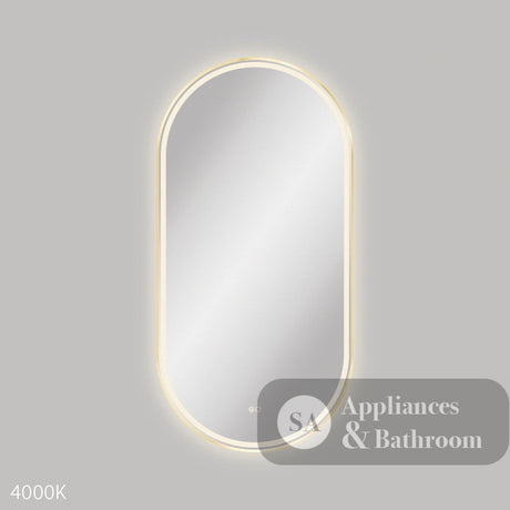 Fienza LED60120FPUB Empire LED Urban Brass Framed Mirror 600 x 1200mm - Mirrors