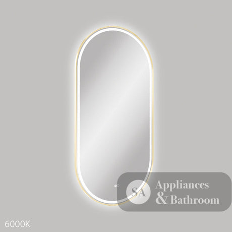 Fienza LED60120FPUB Empire LED Urban Brass Framed Mirror 600 x 1200mm - Mirrors