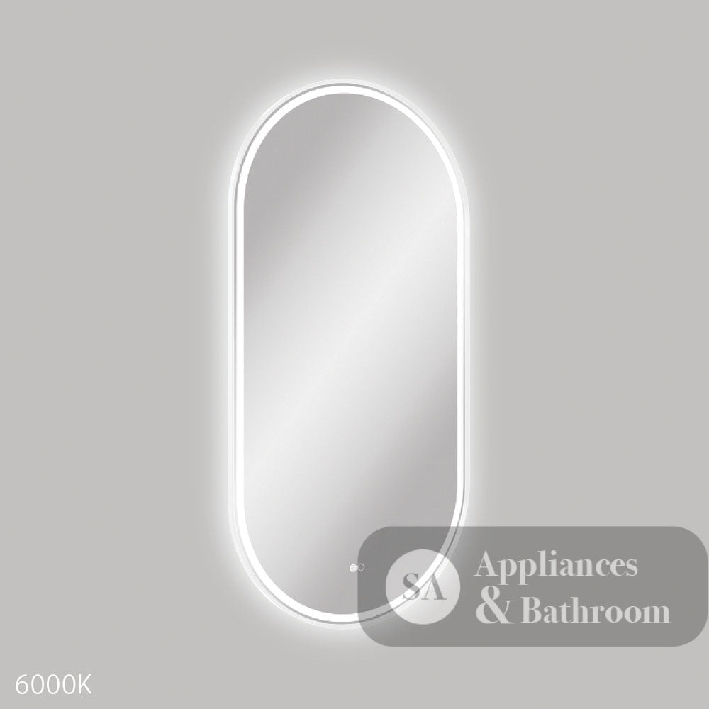 Fienza LED60120FPW Empire LED Matte White Framed Mirror 600 x 1200mm - Mirrors