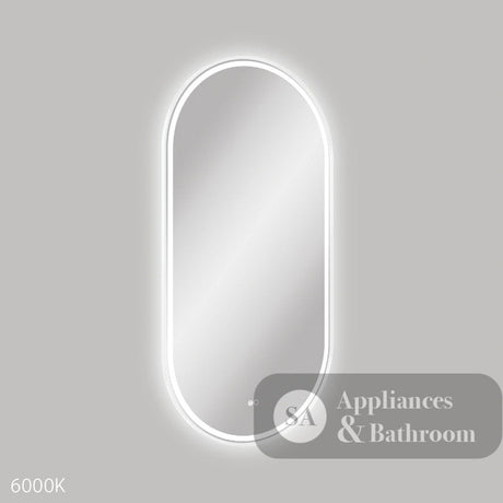 Fienza LED60120FPW Empire LED Matte White Framed Mirror 600 x 1200mm - Mirrors