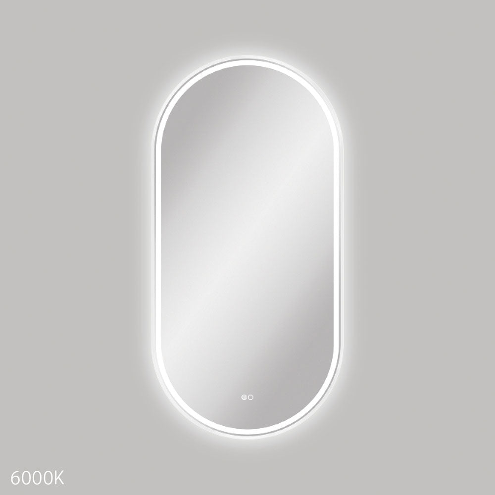 Fienza LED60120FPW Empire LED Matte White Framed Mirror 600 x 1200mm - Mirrors