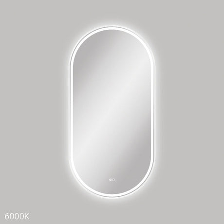 Fienza LED60120FPW Empire LED Matte White Framed Mirror 600 x 1200mm - Mirrors