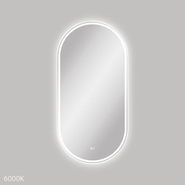 Fienza LED60120FPW Empire LED Matte White Framed Mirror 600 x 1200mm - Mirrors