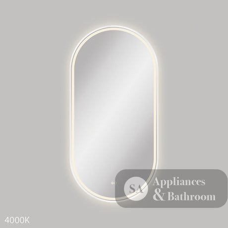 Fienza LED60120FPW Empire LED Matte White Framed Mirror 600 x 1200mm - Mirrors