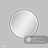 Fienza LED700FRB Reba LED Matte Black Framed Mirror 700mm - Mirrors