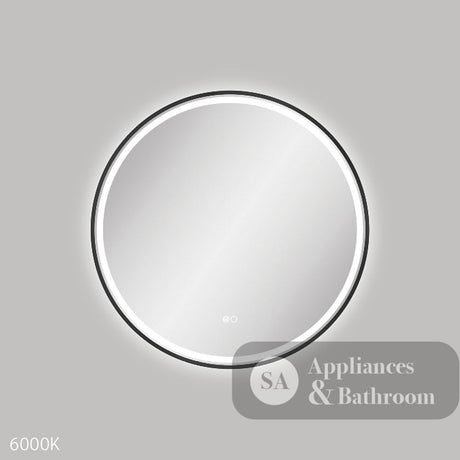 Fienza LED700FRB Reba LED Matte Black Framed Mirror 700mm - Mirrors