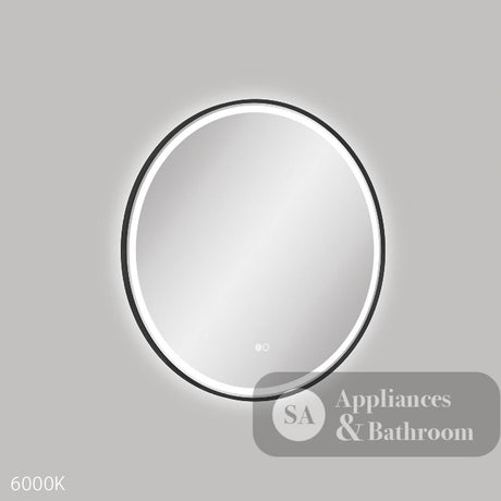 Fienza LED700FRB Reba LED Matte Black Framed Mirror 700mm - Mirrors