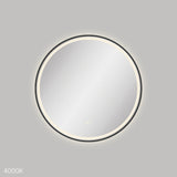 Fienza LED700FRB Reba LED Matte Black Framed Mirror 700mm - Mirrors