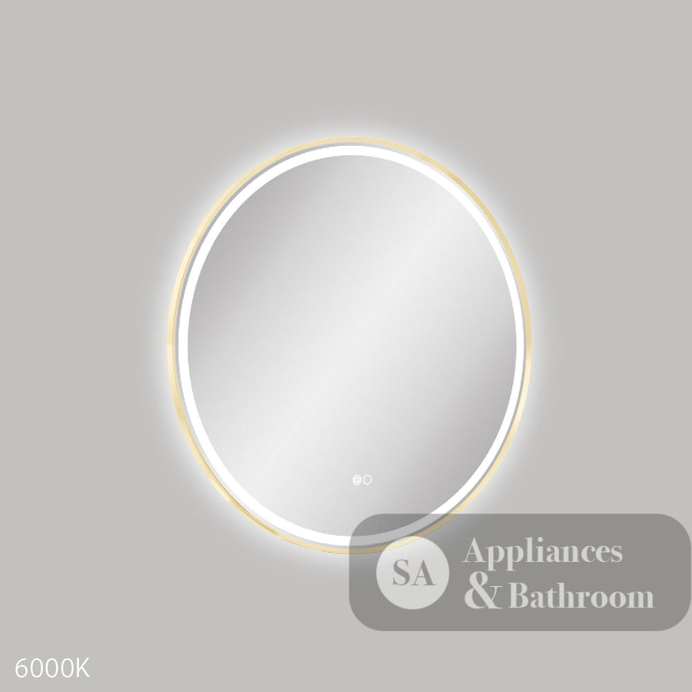 Fienza LED700FRUB Reba LED Urban Brass Framed Mirror 700mm - Mirrors