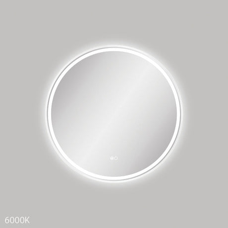 Fienza LED700FRW Reba LED Matte White Framed Mirror 700mm - Mirrors