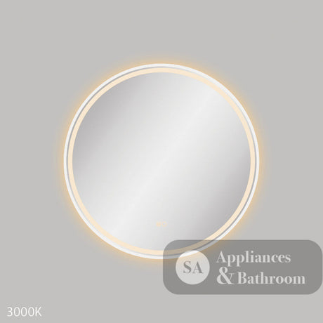 Fienza LED700FRW Reba LED Matte White Framed Mirror 700mm - Mirrors