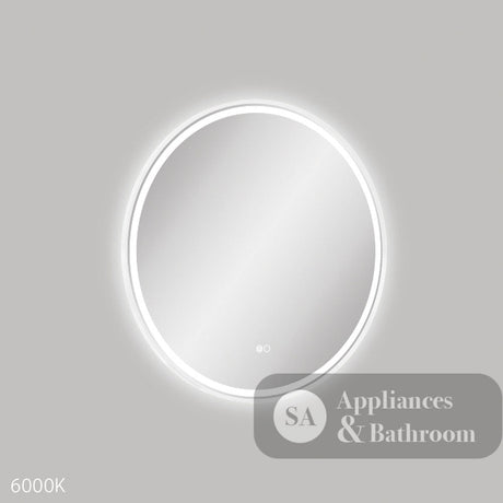 Fienza LED700FRW Reba LED Matte White Framed Mirror 700mm - Mirrors