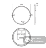 Fienza LED700FRW Reba LED Matte White Framed Mirror 700mm - Mirrors