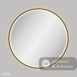 Fienza LED900FRB Reba LED Matte Black Framed Mirror 900mm - Mirrors