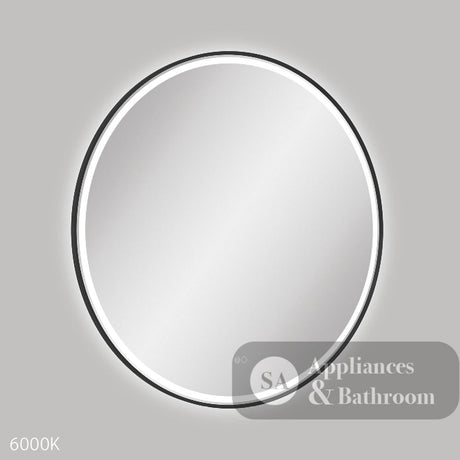 Fienza LED900FRB Reba LED Matte Black Framed Mirror 900mm - Mirrors