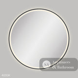 Fienza LED900FRB Reba LED Matte Black Framed Mirror 900mm - Mirrors