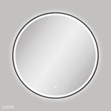 Fienza LED900FRB Reba LED Matte Black Framed Mirror 900mm - Mirrors