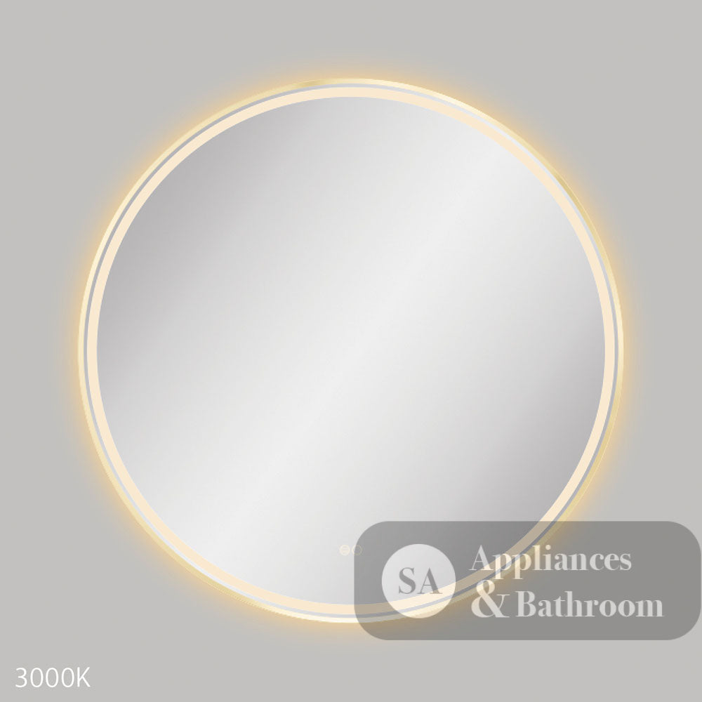 Fienza LED900FRUB Reba LED Urban Brass Framed Mirror 900mm - Mirrors
