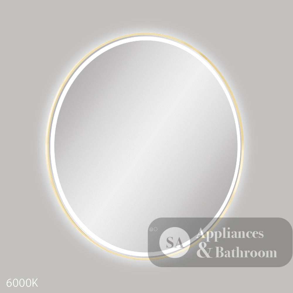 Fienza LED900FRUB Reba LED Urban Brass Framed Mirror 900mm - Mirrors