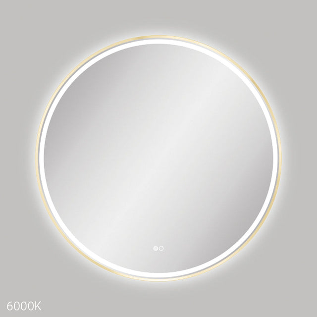 Fienza LED900FRUB Reba LED Urban Brass Framed Mirror 900mm - Mirrors