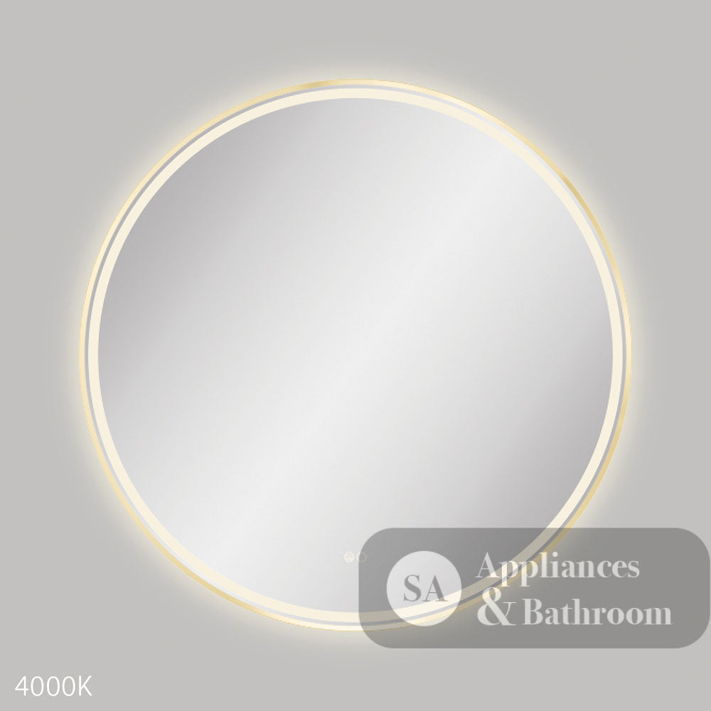 Fienza LED900FRUB Reba LED Urban Brass Framed Mirror 900mm - Mirrors