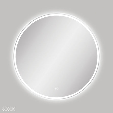 Fienza LED900FRW Reba LED Matte White Framed Mirror 900mm - Mirrors
