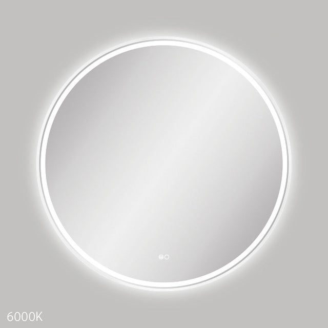 Fienza LED900FRW Reba LED Matte White Framed Mirror 900mm - Mirrors