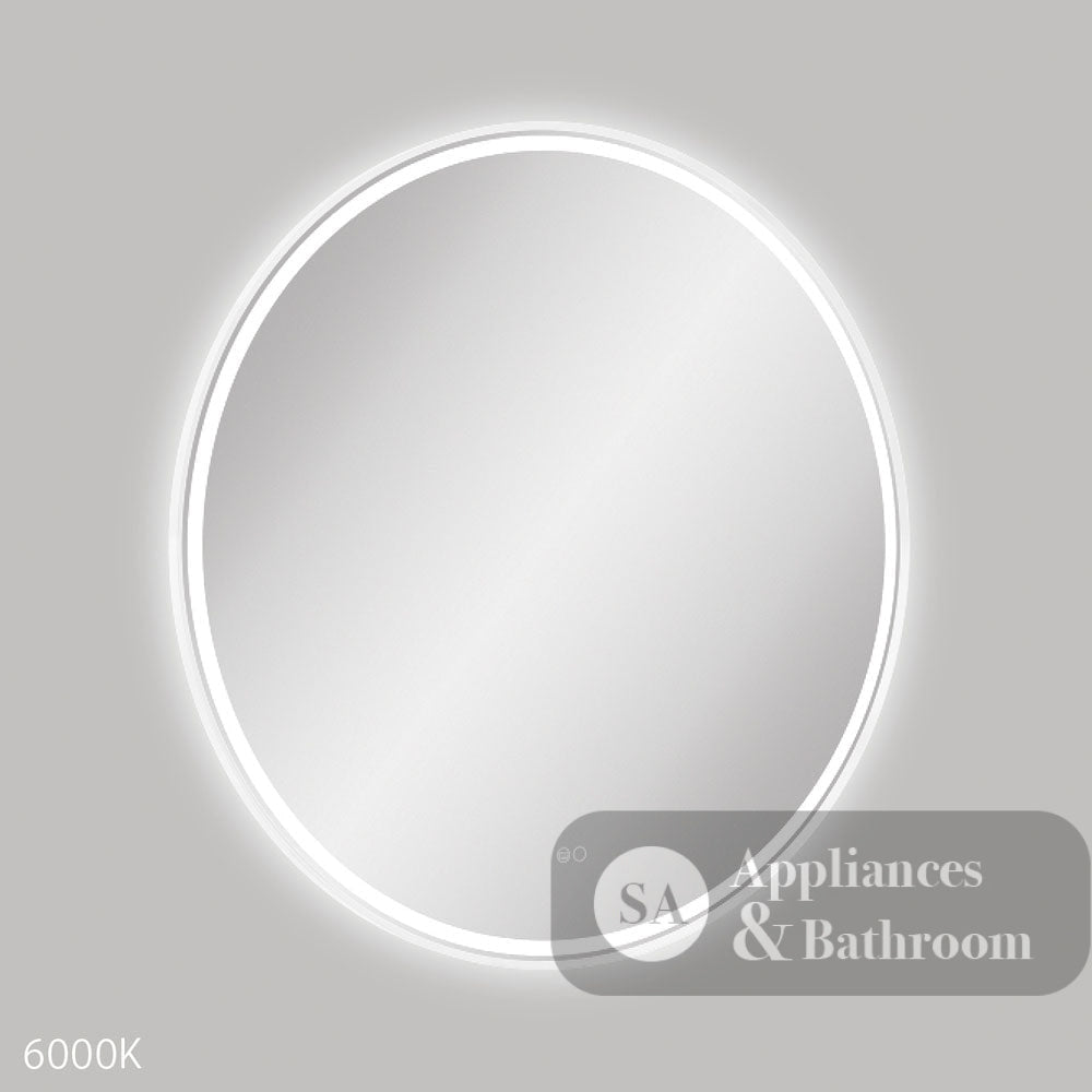 Fienza LED900FRW Reba LED Matte White Framed Mirror 900mm - Mirrors