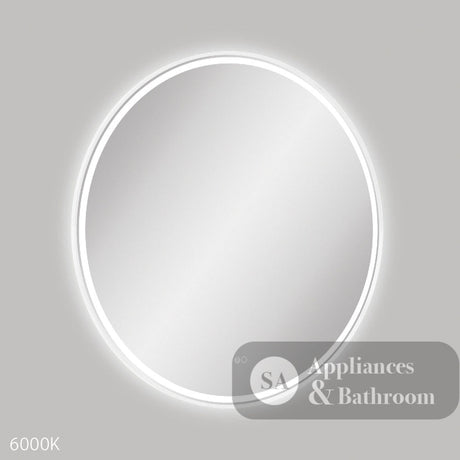 Fienza LED900FRW Reba LED Matte White Framed Mirror 900mm - Mirrors