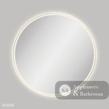 Fienza LED900FRW Reba LED Matte White Framed Mirror 900mm - Mirrors