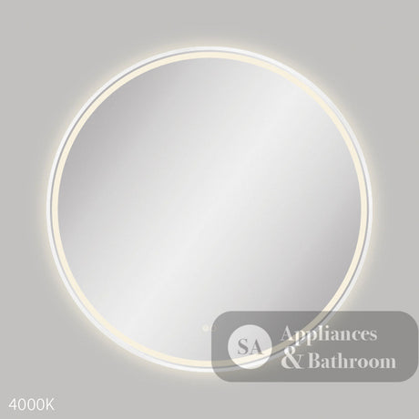 Fienza LED900FRW Reba LED Matte White Framed Mirror 900mm - Mirrors