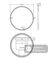 Fienza LED900FRW Reba LED Matte White Framed Mirror 900mm - Mirrors