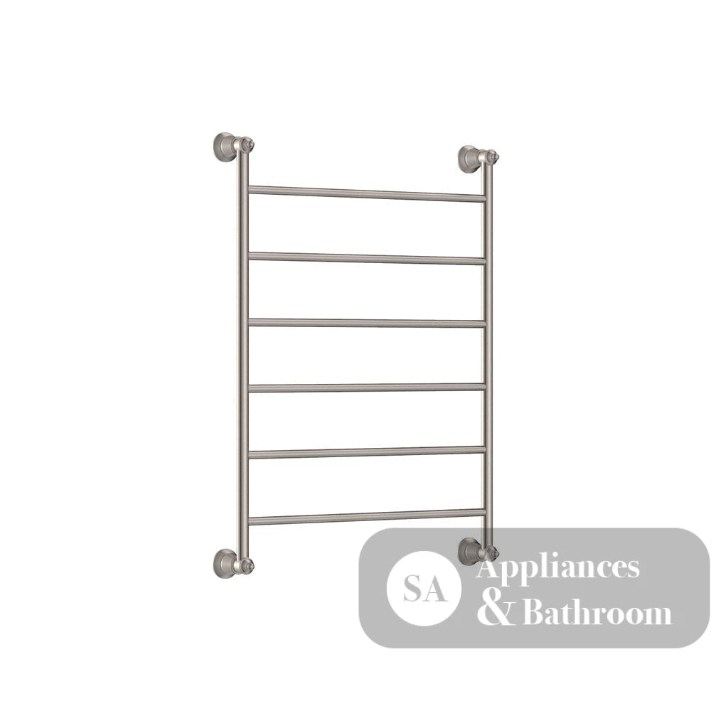 Fienza Lillian Heated Towel Rail - Brushed Nickel - 6 Bars | 600mm x 808mm - Heated Towel Ladder