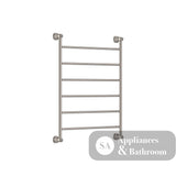 Fienza Lillian Heated Towel Rail - Brushed Nickel - 6 Bars | 600mm x 808mm - Heated Towel Ladder