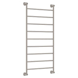 Fienza Lillian Heated Towel Rail - Brushed Nickel - 9 Bars | 600mm x 1208mm - Heated Towel Ladder